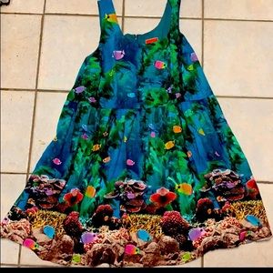 ModCloth 3X sailboat Ocean/Fish retro dress